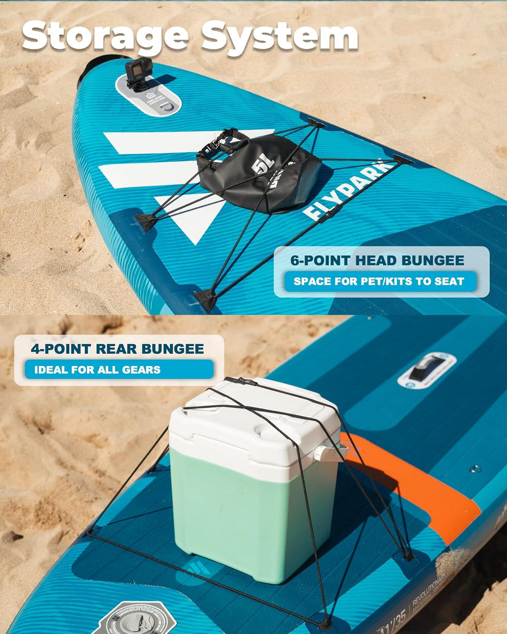 Flypark 10'8/11'x35'' Fishing&Family Stable Inflatable Paddle Boards, Extra Wide SUP Paddleboard Inflatable, 430lb/3 People, Stand Up Paddle Board for Adults, Camera Mount, Shoulder Strap, Rod Holder