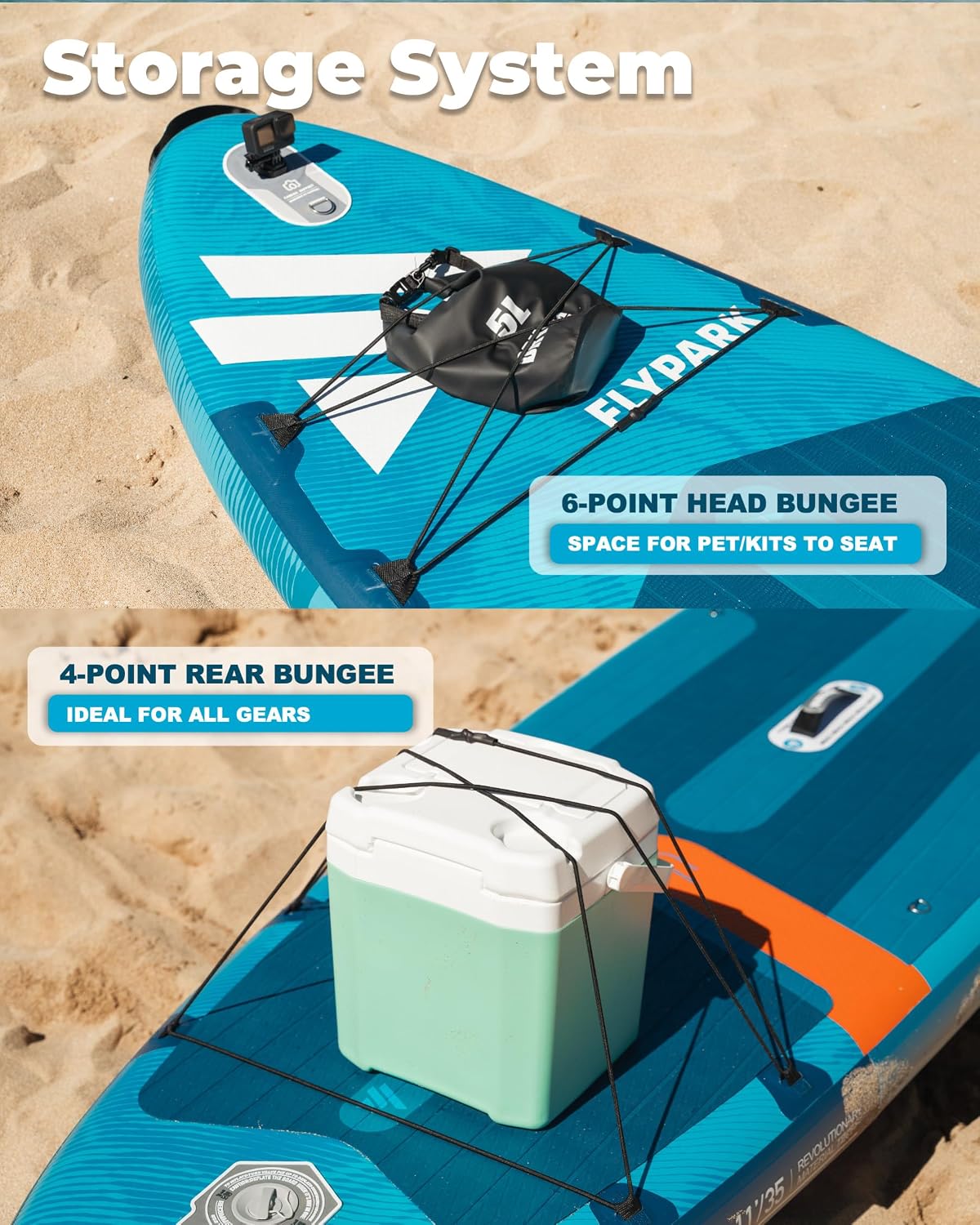 Flypark 10'8/11'x35'' Fishing&Family Stable Inflatable Paddle Boards, Extra Wide SUP Paddleboard Inflatable, 430lb/3 People, Stand Up Paddle Board for Adults, Camera Mount, Shoulder Strap, Rod Holder