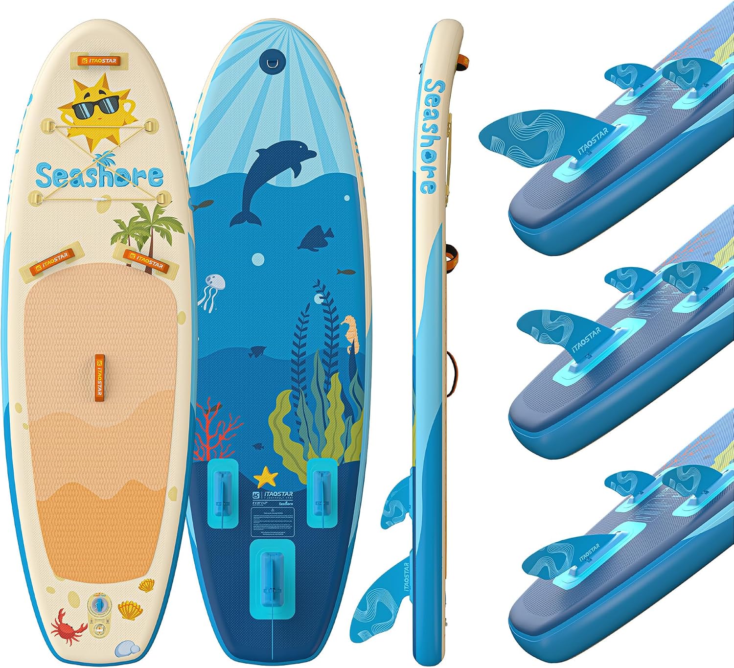 iTAOSTAR Pets 8'×29' / 11'×35' / 11'6'×34'/11'×34' Inflatable Paddle Board, One-Stop Premium SUP Accessories, Extra Wide Paddle Board for More Balance, Tailored Fins for More Fun