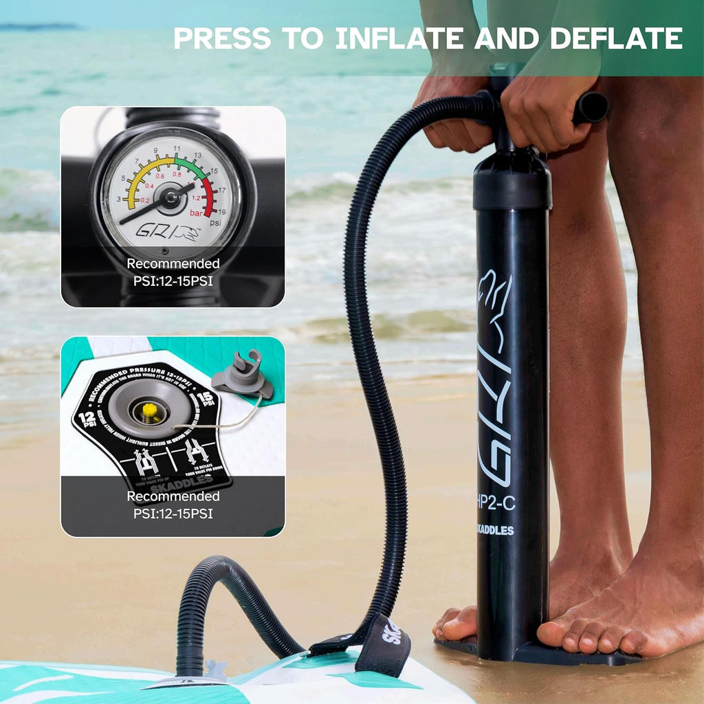 10'6'' Inflatable Stand Up Paddle Board (SUP) for Adults and Youth with Non-Slip Deck – Complete Accessories Kit, for Fishing, Yoga, Fitness & Family Fun
