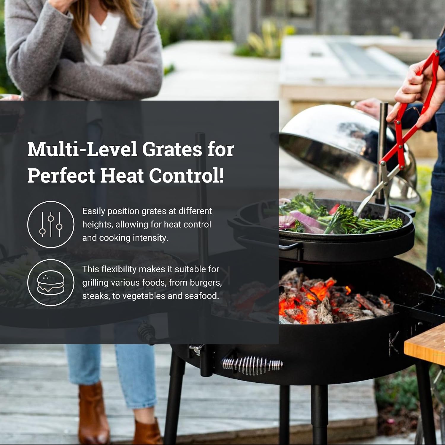 KUDU Grill - Open Fire BBQ Grilling System, Portable Charcoal Grills