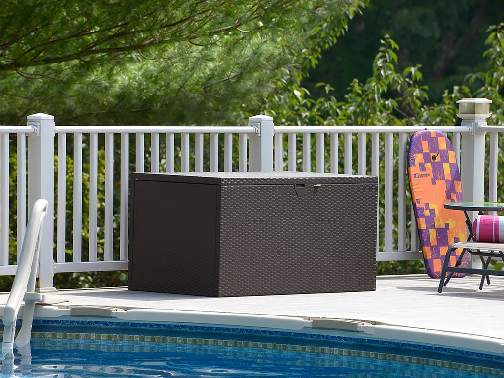 Arrow 4' x 2' x 2' Spacemaker Espresso 134 Gallon Hot-Dipped Galvanized Steel Storage Deck Box