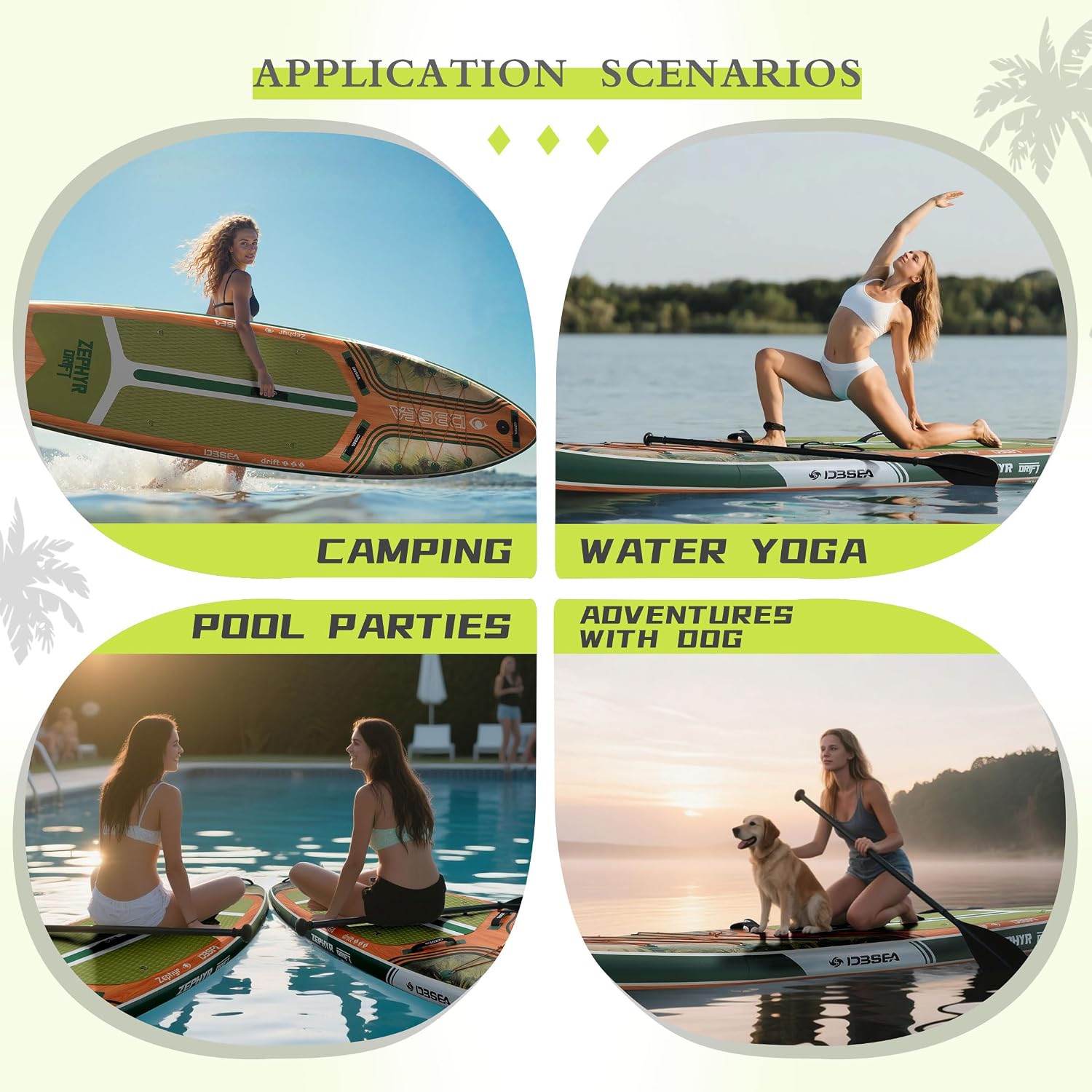 11 ft Inflatable Paddle Board with SUP Accessories, Non Slip EVA Deck, Extra Long Extra Wide iSUP, All Around Stand Up Paddle Board for Adults & Youth