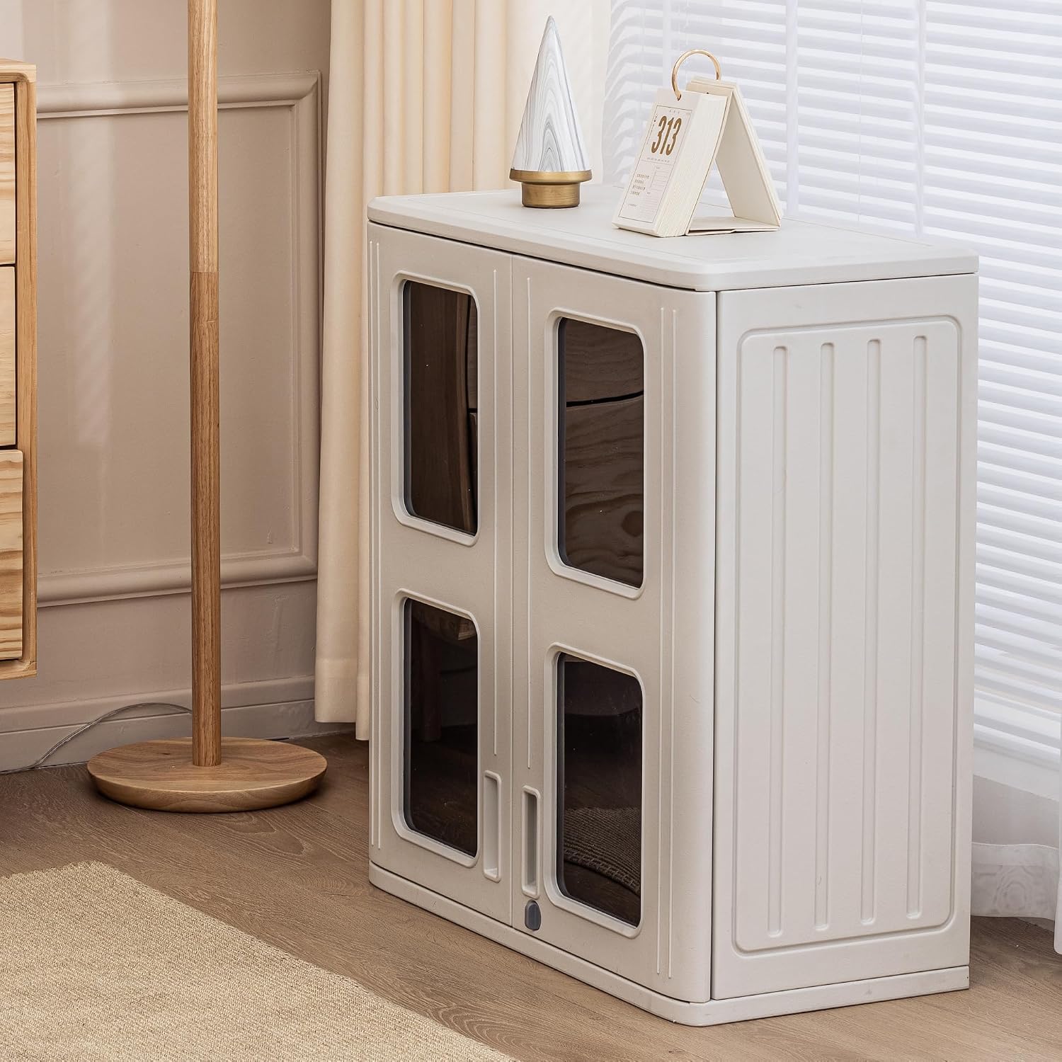 ADDOK Wall Storage Cabinet with Metal Shelf, 29'x30' Resin Box Wall Mounted for Indoor & Outdoor, Versatile Shed/Cabinet for Bathroom Laundry Bedroom Closet Pantry Organizers and Storage