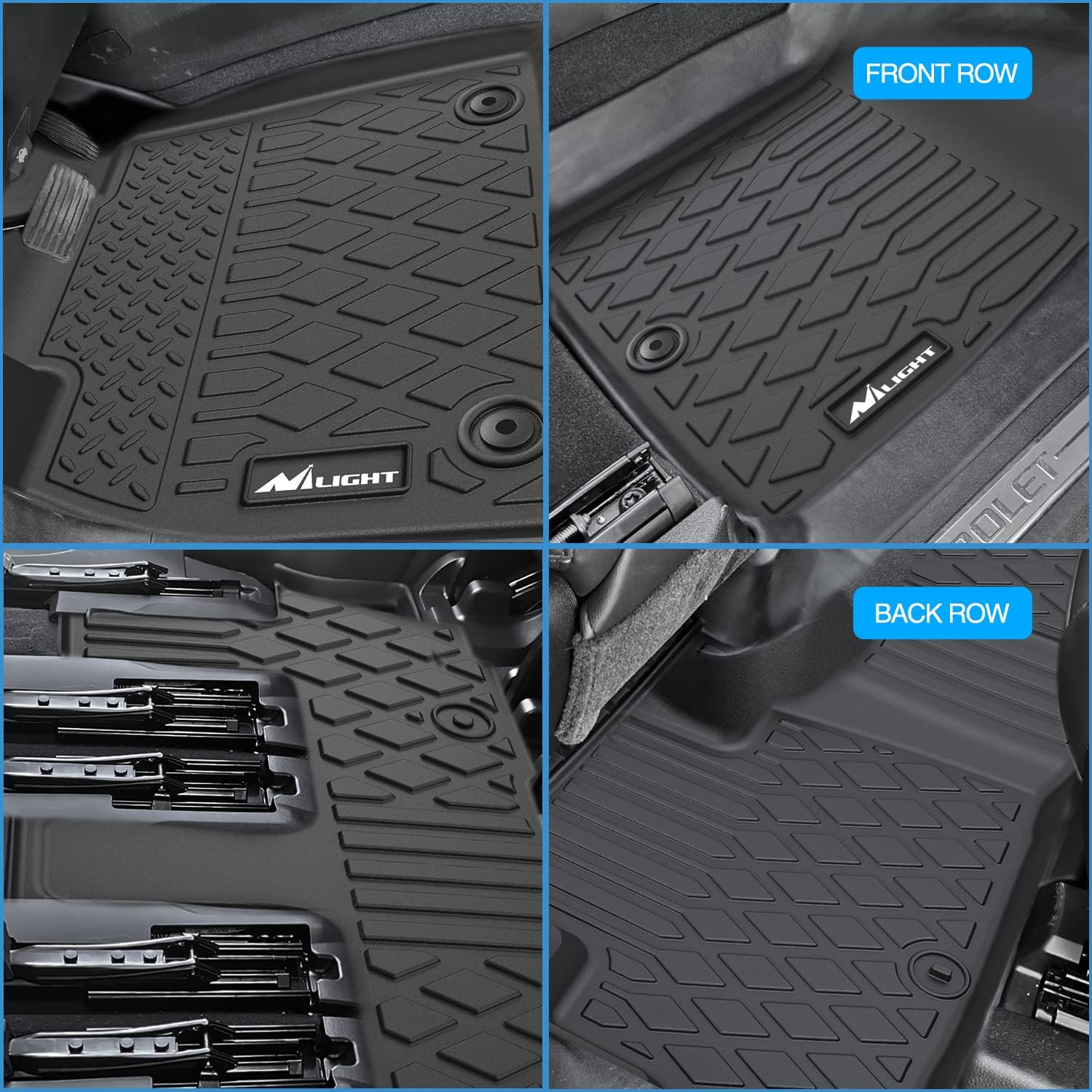 Nilight TPE Floor Mats for 2020 2021 2022 2023 2024 2025 Hyundai Palisade with Bucket Seats,All Weather Custom Fit Heavy Duty Floor Liners