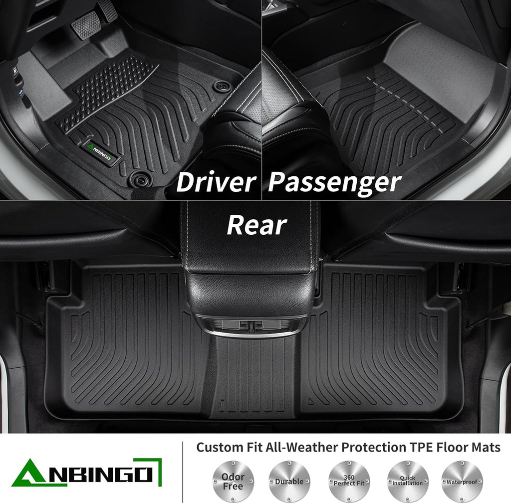 ANBINGO® Floor Mats & Cargo Liner for 2018-2024 Nissan Kicks / 2025 Kicks Play, Car Mats All Weather Floor Liners Protection TPE Anti-Slip Full Set Custom Mats Accessories