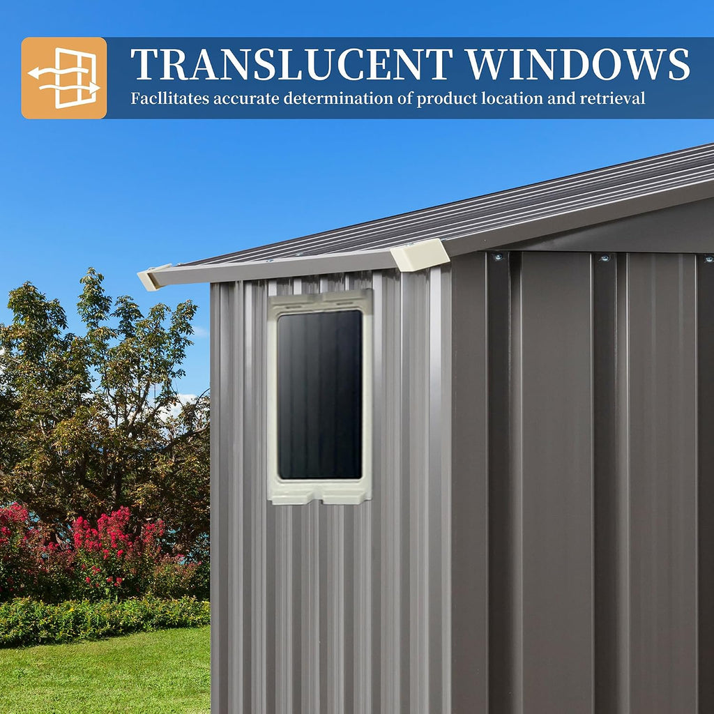 Vongrasig 6x4 FT Outdoor Storage Shed, Metal Graden Shed with Window and Lockable Door, All-Weather Tool Shed for Backyard Garden Patio Lawn, Grey