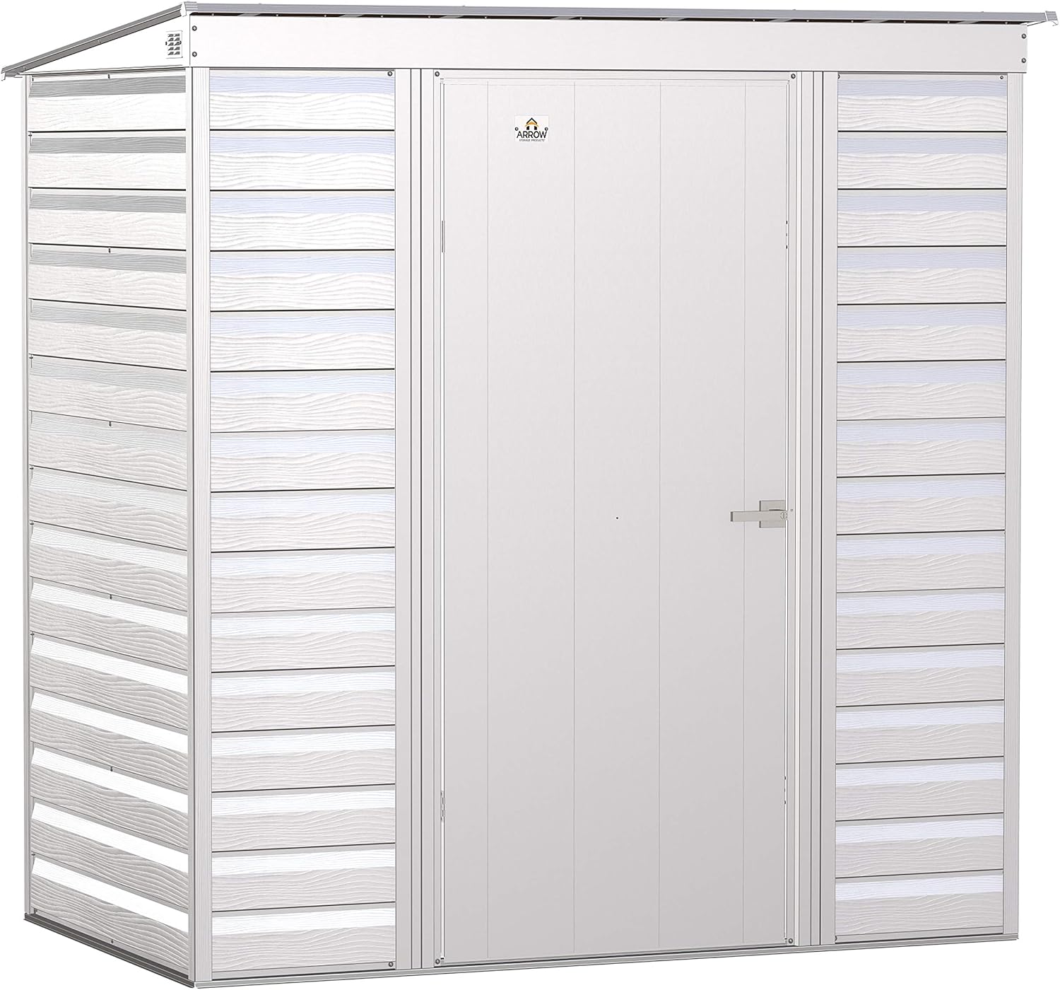 Arrow Select 6' x 4' Outdoor Lockable Steel Storage Shed Building, Flute Grey