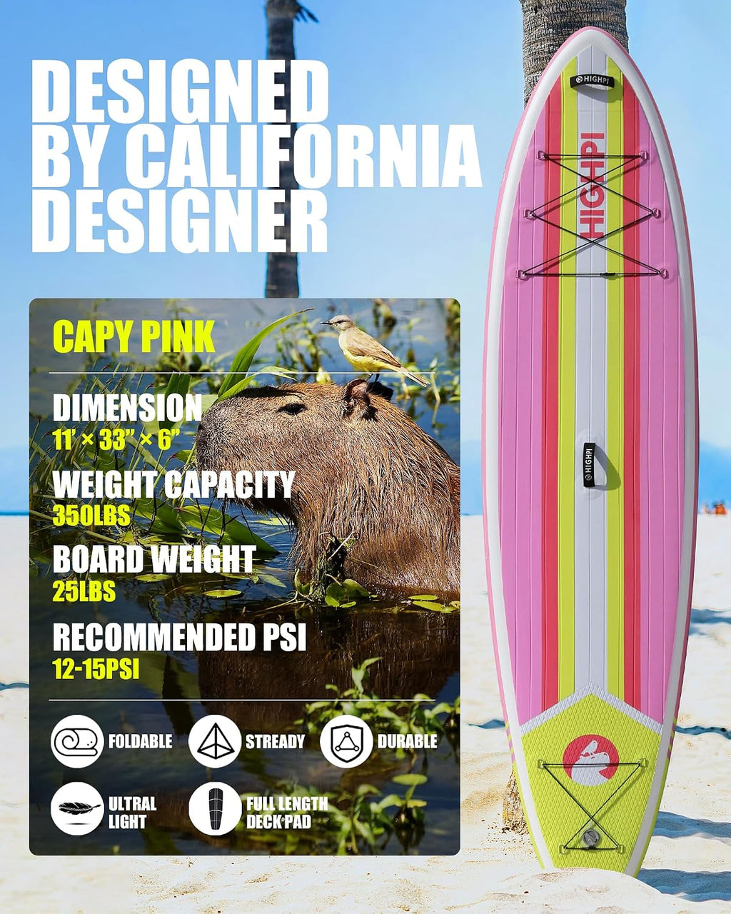 Inflatable Stand Up Paddle Board for Youth and Adults – Wide Sup with Premium Accessories, Blow Up Paddleboard for Surfing, Fishing, Yoga & More