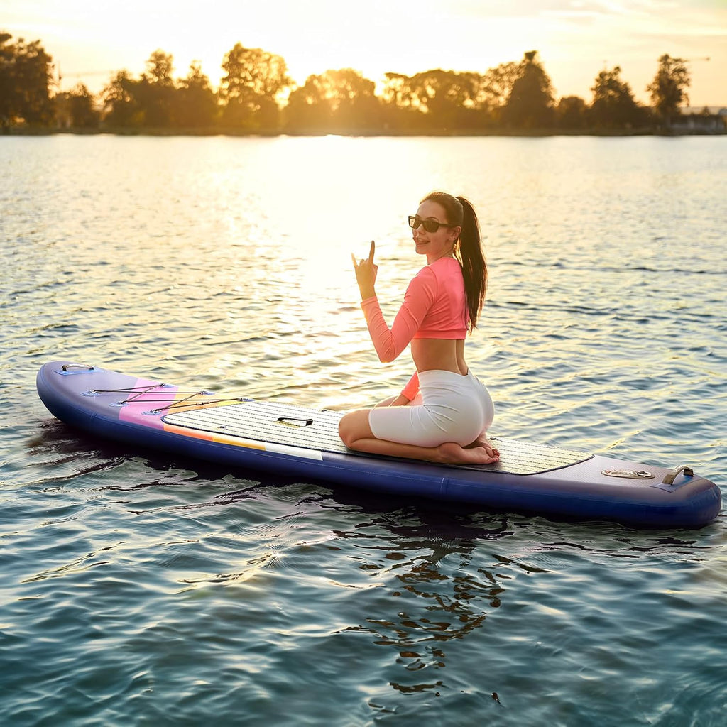 PORTAL SUP Inflatable Paddle Board for Adults 10'6'' Stand Up Paddleboard,Non-Slip Deck Blow up Paddle Boards with Adjustable Paddle, Carry Bag, and Repair Kit (Modern with Seat)