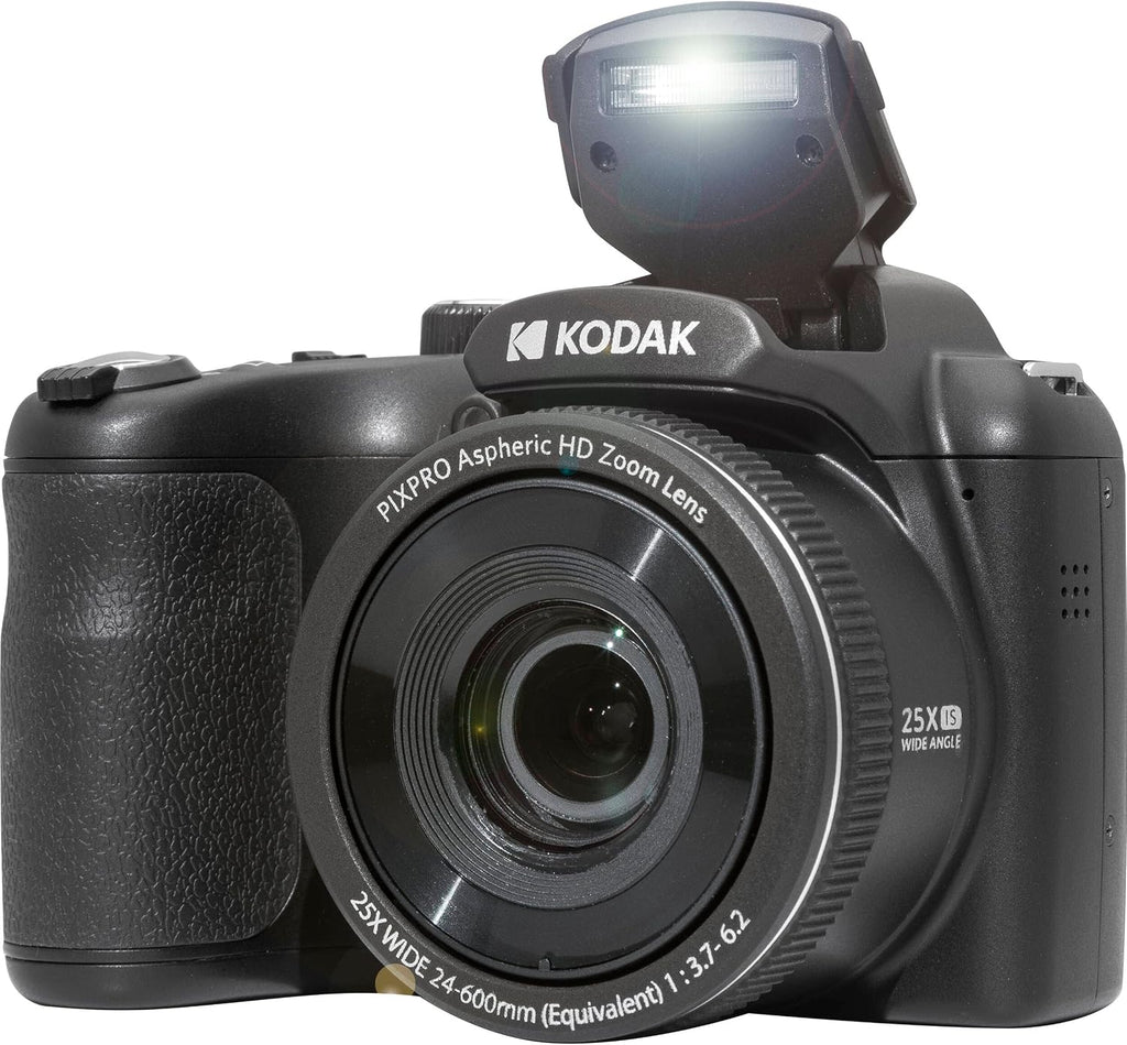 Kodak PIXPRO AZ255 Digital Camera (Black) + Point & Shoot Camera Case + 16GB Memory Card + USB Card Reader + Table Tripod + Accessories