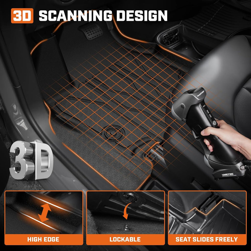 Mixsuper Floor Mat & Cargo Liner for Chrysler Pacifica Gas Touring 7/8 Seat 2017-2026(Non Hybrid & Pinnacle),All Weather TPE Floor Liners for Pacifica Accessories,Full Set Anti-Slip Car Mats,Black