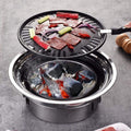 Safety Certification Multifunctional Charcoal Barbecue Grill Hot Pot Barbeque Grill Tabletop Korean BBQ Grill Household Smoker Grill for Outdoor/Indoor
