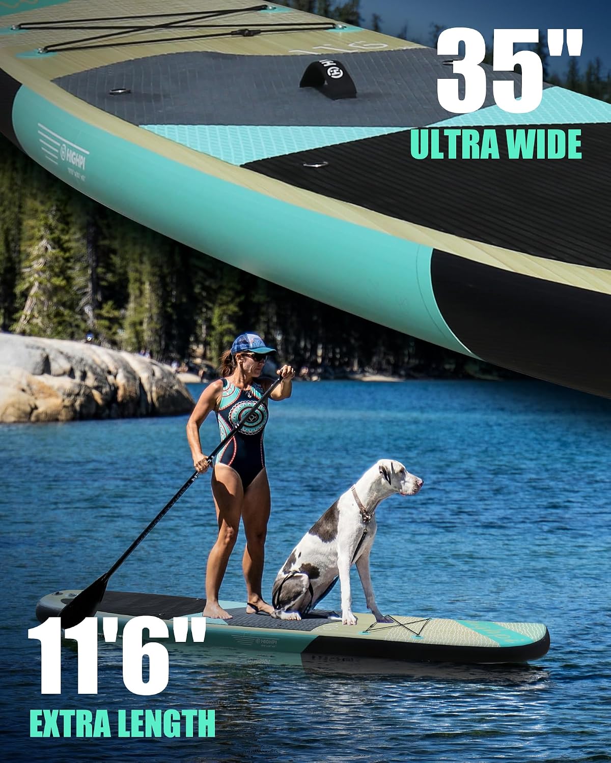 Inflatable Stand Up Paddle Board for Youth and Adults – Wide Sup with Premium Accessories, Blow Up Paddleboard for Surfing, Fishing, Yoga & More