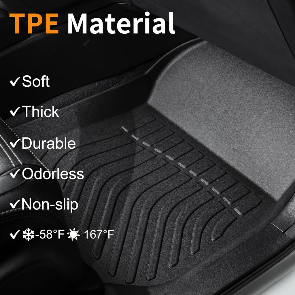 Binmotor-All Weather Floor Mats Custom Set for Ford Explorer 7 Seat 2015-2019, Heavy Duty TPE Car Floor Liners Explorer Accessories