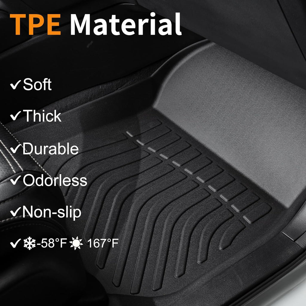 Custom Floor Mats and Cargo Liner Set for 2023-2026 Mercedes Benz GLC 300/350e/43 AMG (Not Coupe)- TPE All Weather Guard Black Car Mats and Trunk Liners Accessories