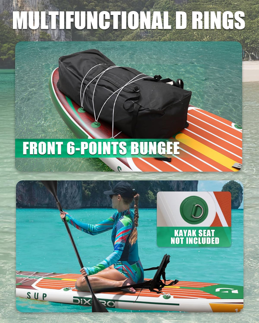 Inflatable Stand Up Paddle Board with SUP Accessories, 11'*33' Inflatable Paddle Boards for Adults & Youth of All Skill Levels