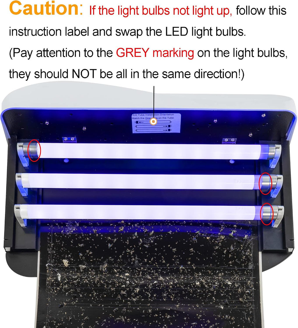 Awoco LED 15W 100V-240V Wall Mount Sticky Fly Trap Lamp with 3 LED UV Lights for Capturing Flies, Mosquitoes, Moths and Flying Insects (Fly Trap + 6 Glue Boards)…