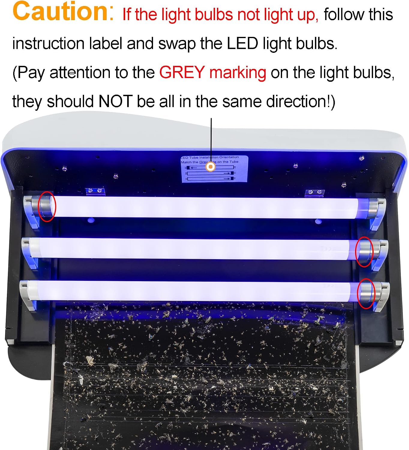 Awoco LED 15W 100V-240V Wall Mount Sticky Fly Trap Lamp XL 78' Extra Long Power Cord with 3 LED UV Bulb for Capturing Flies, Mosquitoes, Moths and Flying Insects (Fly Trap XL)
