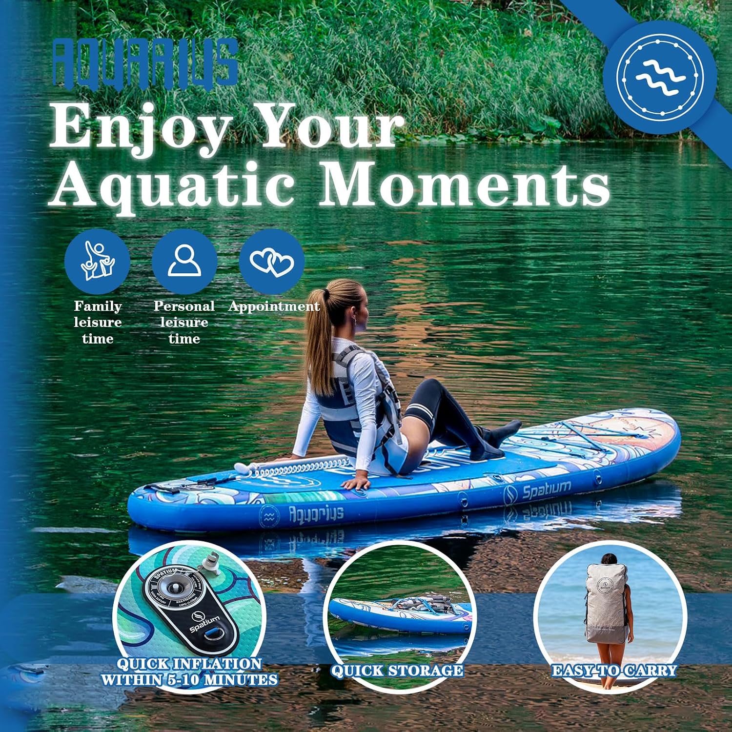 Spatium 11'5'x32' Magnetic Cup Holder Touring Paddle Board Stand Up Paddle Board for Adults,440lb Capacity SUP Board with Camera Mount for Youth & Adults of All Skill Levels