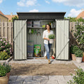 Metal Outdoor Storage Shed 6 x 4 FT Outdoor Shed with Lockable Door,Waterproof Garden Tool Shed for Backyard Patio Lawn,Black