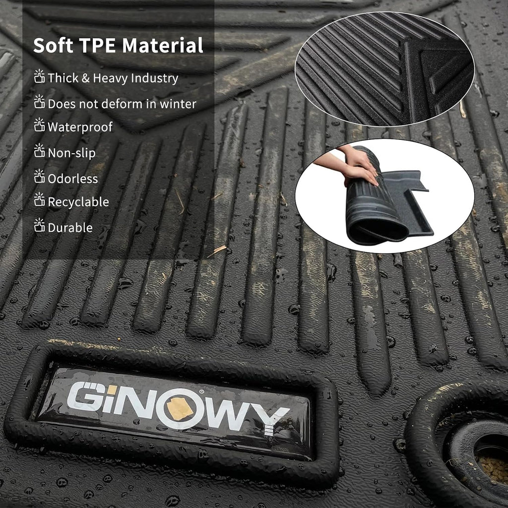 GINOWY-Floor Mats & Cargo Liner for 2023-2026 Lexus RX / RX350 / RX350h / RX500h, Custom Fit for RX Cargo Trunk Mat, Cargo Floor Liners for RX 2023 2024 2025 Accessories(NOT for RX450h & PHEV)