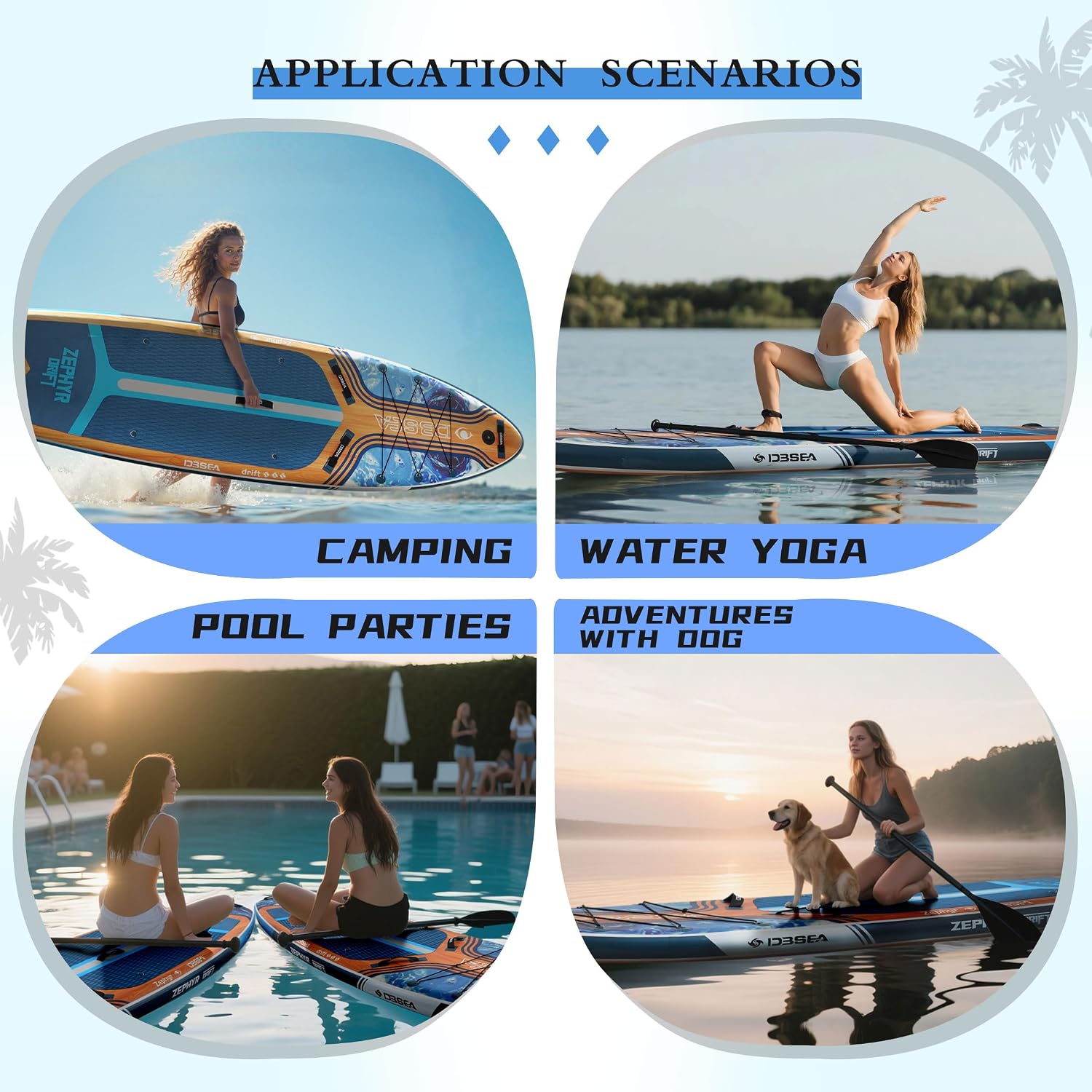 11 ft Inflatable Paddle Board with SUP Accessories, Non Slip EVA Deck, Extra Long Extra Wide iSUP, All Around Stand Up Paddle Board for Adults & Youth