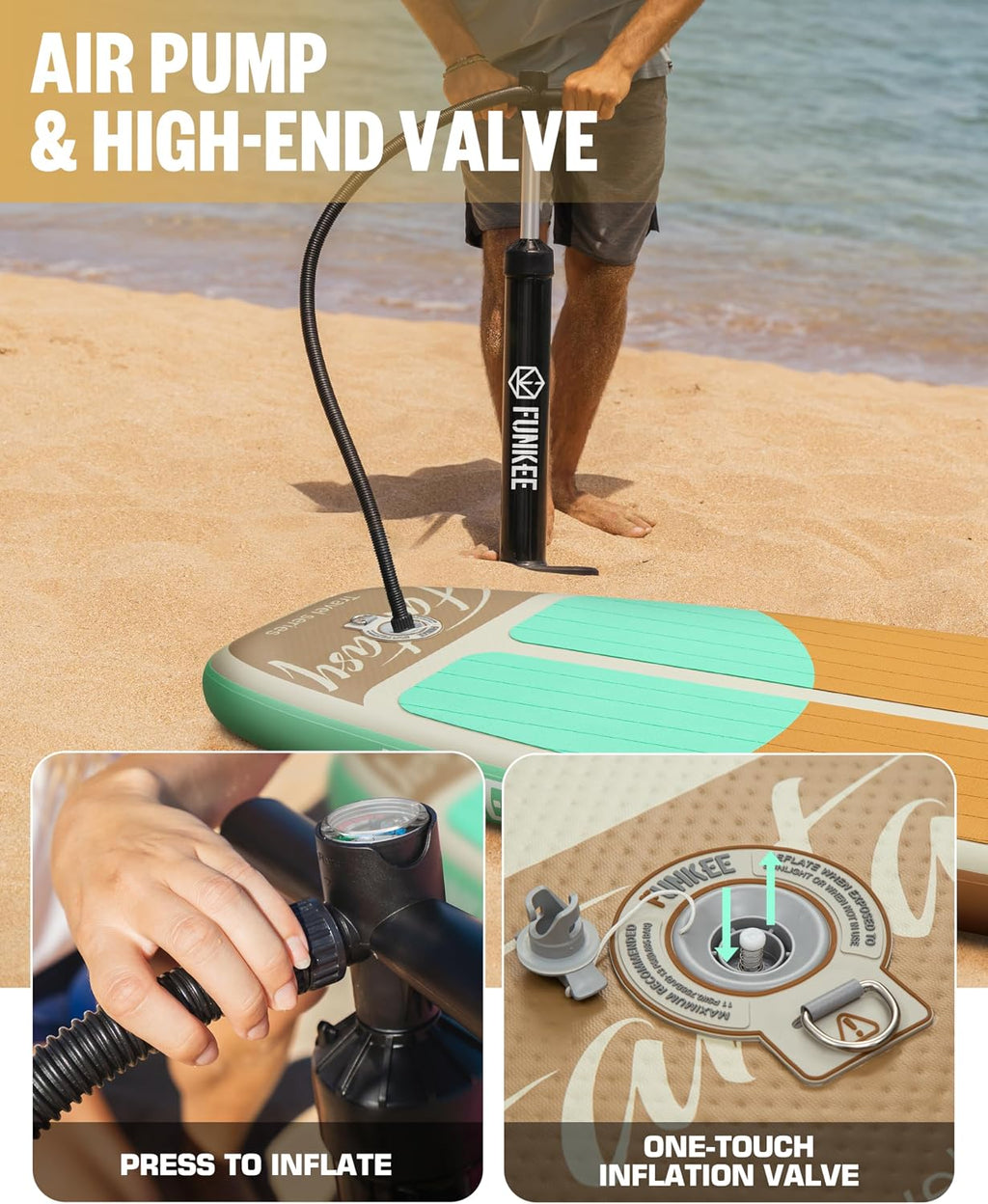 11'×34'×6' Extra Wide Inflatable Stand Up Paddle Board, Sup Board with Removable Fins, Backpack, Floating Paddle, Safety Leash, Floating Phone Case for Adults & Youth of All Skill Levels