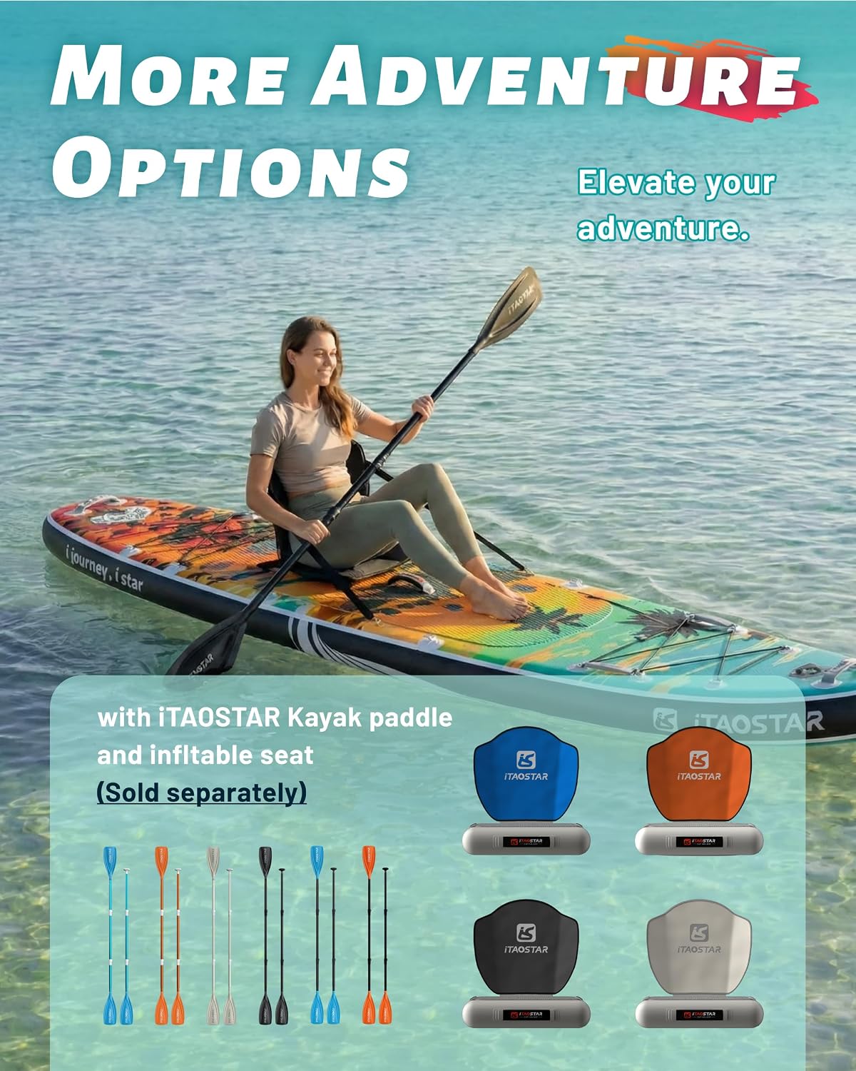 iTAOSTAR Novelty 11'6' x 35' Extra Wide SUP for Enhanced Stability - Inflatable Stand Up Paddle Board - Premium Paddle Board Kit for Adults & Youth - All Skill Levels - Includes SUP Accessories