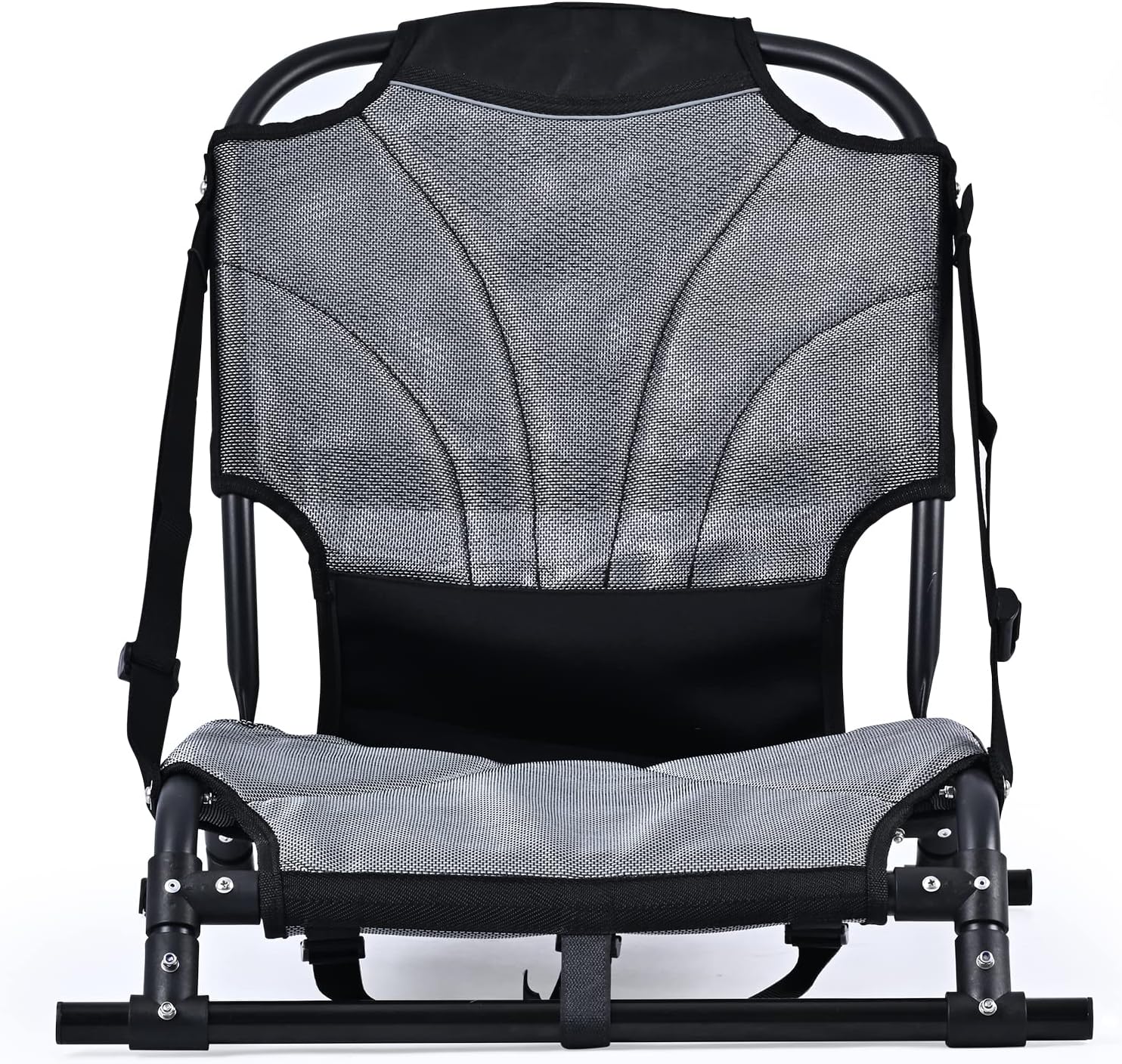 Kayak Seats with Back Support, Aluminum Alloy Folding Kayak Seat, Breathable Textile Mesh Fabric Material, Adjustable Universal Paddle Board Seat for Fishing, Inflatable Kayaks, Sup, Canoe