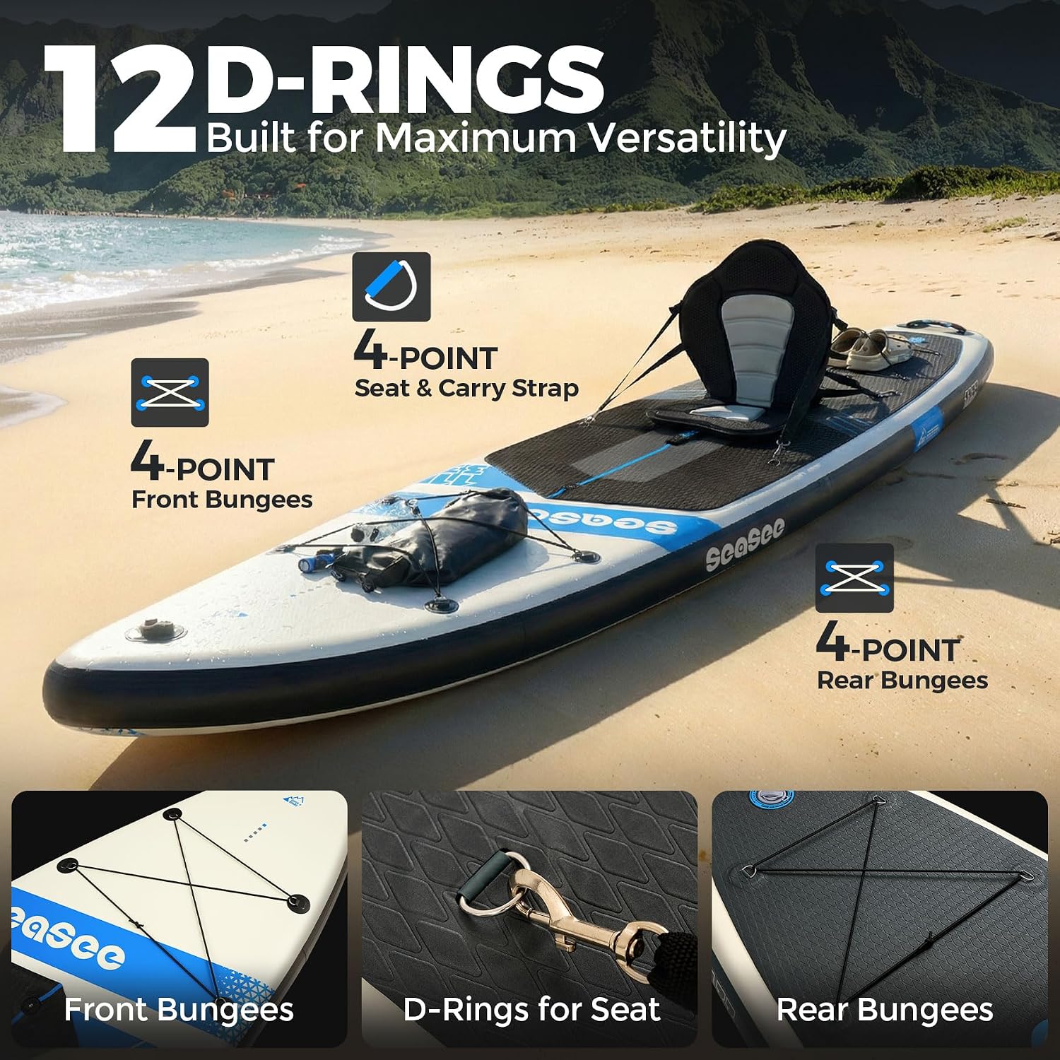 Inflatable Stand Up Paddle Board Includes Paddle, Dual Action Pump, and Accessories 11ft Lightweight iSUP, 33'*6' Wide Stable Design, Anti-Slip EVA Deck, Paddle Board for Adults