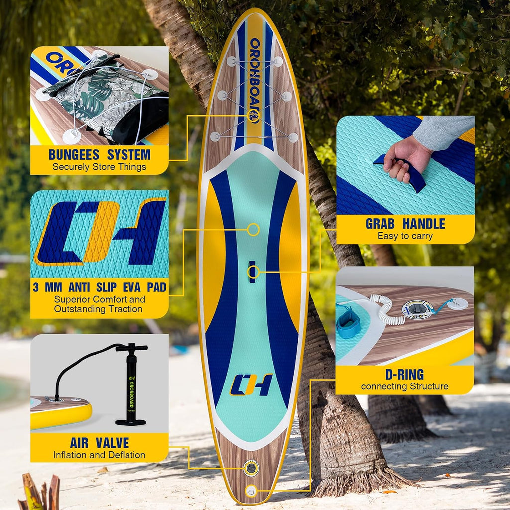 Inflatable Paddle Board 11'6/10'6 Paddle Board - All-Around SUP Board for Adults & Beginners, Stand Up Paddle Board with Complete Accessory Kit for Lake, River, Ocean