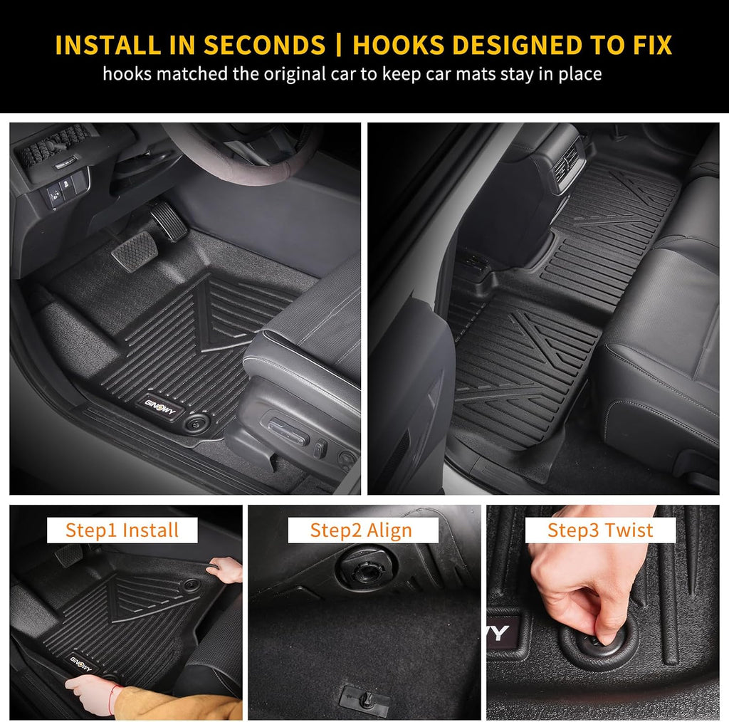 GINOWY-Floor Mats & Cargo Liner for 2023-2026 Lexus RX / RX350 / RX350h / RX500h, Custom Fit for RX Cargo Trunk Mat, Cargo Floor Liners for RX 2023 2024 2025 Accessories(NOT for RX450h & PHEV)