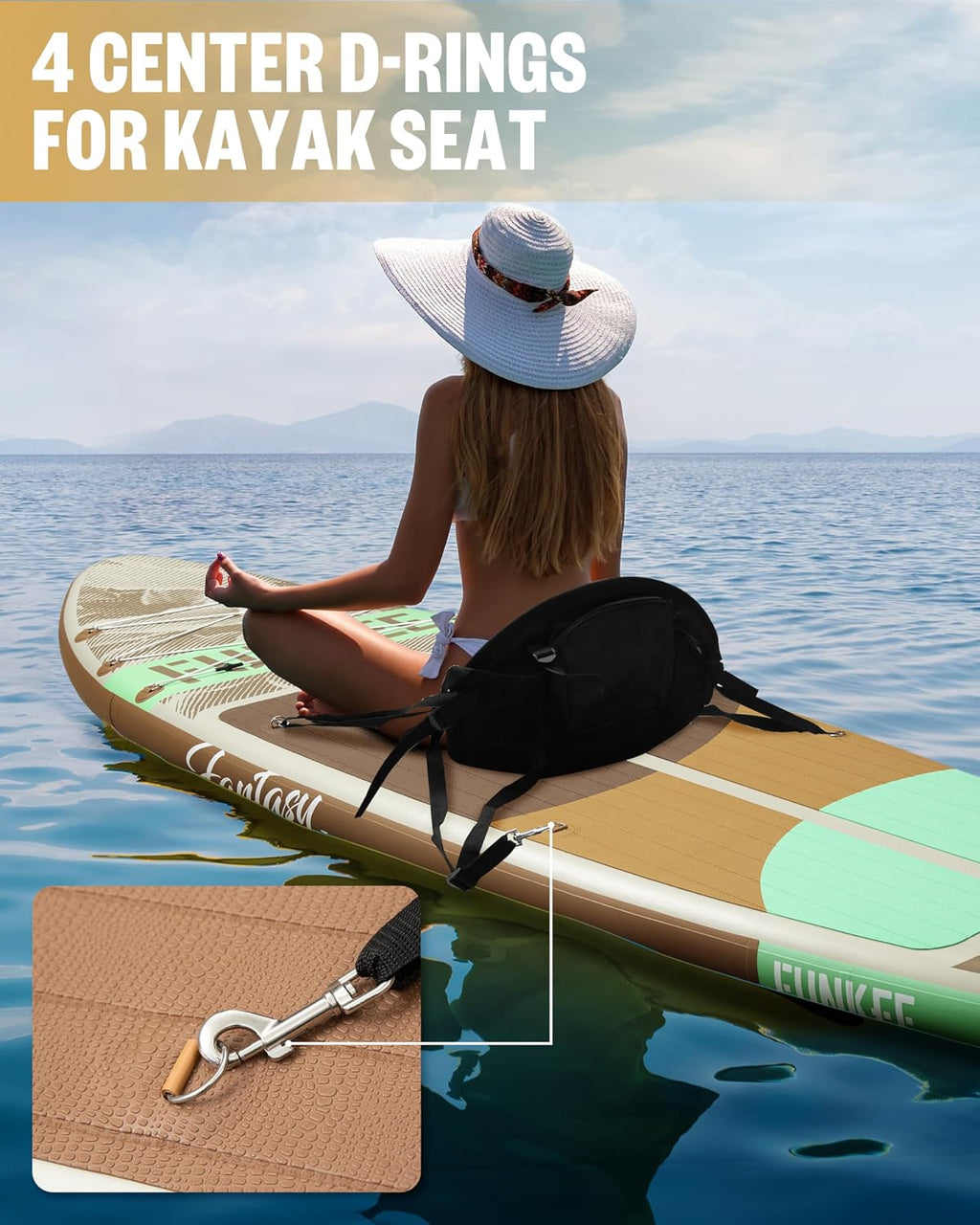 11'×34'×6' Extra Wide Inflatable Stand Up Paddle Board, Sup Board with Removable Fins, Backpack, Floating Paddle, Safety Leash, Floating Phone Case for Adults & Youth of All Skill Levels