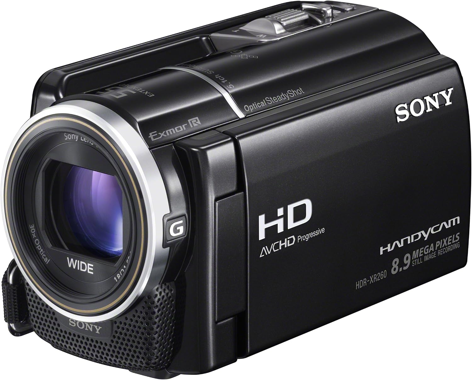 Sony HDR-XR260V High-Definition Handycam 8.9 MP Camcorder with 30x Optical / 55x Extended Zoom and 160 GB Hard Disk Memory (Renewed), Clear