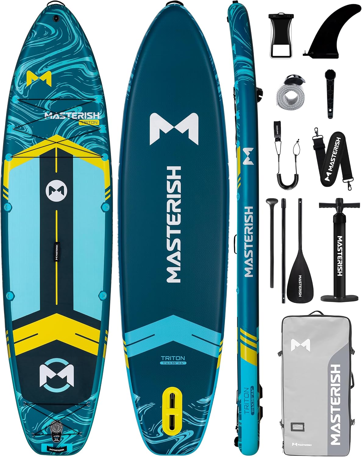 Extra Wide Inflatable Paddle Board 11'6 x 35'' x 6'', 450 LB High Weight Capacity SUP, Wide Stable Stand Up Paddle Board for Heavy People, Family & 2/3 Person, XL All-Around Paddleboard