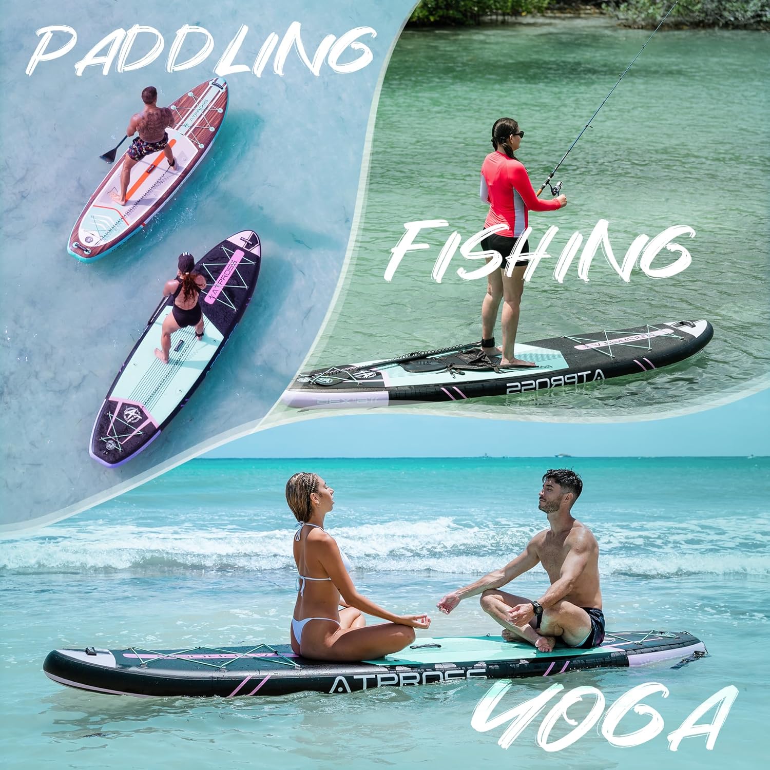 11'6'x35' Inflatable Paddle Board, 450lbs Extra Wide Stand Up Paddleboard for Adults with Premium SUP Accessories Kit & Backpack, Blow Up Kayak Non-Slip Stable Deck Boat for Yoga Fishing Surf