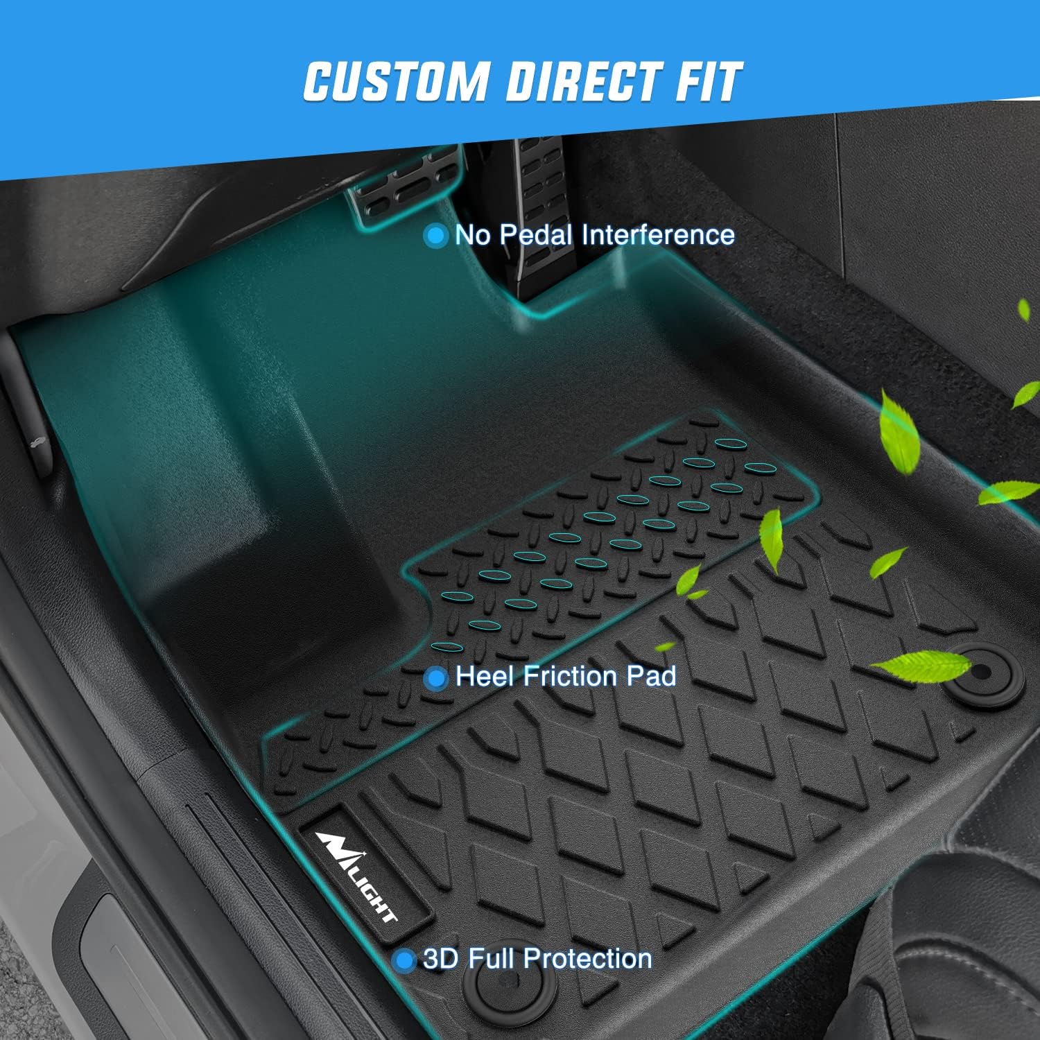 Nilight TPE Floor Mats for 2021 2022 2023 Hyundai Santa Fe 5 Seat (Non-Hybrid),All Weather Custom Fit Heavy Duty Floor Liners