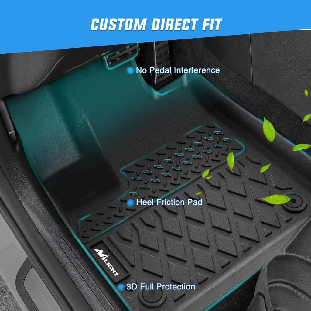 Nilight TPE Floor Mats for 2020 2021 2022 2023 2024 2025 Kia Telluride with 2nd Bucket Seats Without Center Console,All Weather Custom Fit Heavy Duty Floor Liners