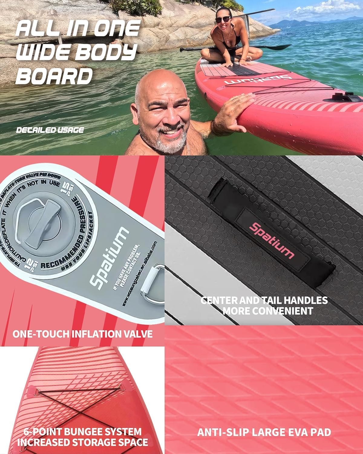 Spatium 11'5'x32' Magnetic Cup Holder Touring Paddle Board Stand Up Paddle Board for Adults,440lb Capacity SUP Board with Camera Mount for Youth & Adults of All Skill Levels