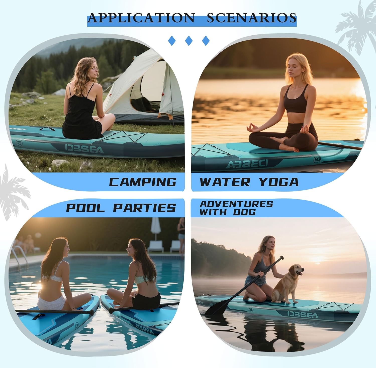 11 ft Inflatable Paddle Board with SUP Accessories, Non Slip EVA Deck, Extra Long Extra Wide iSUP, All Around Stand Up Paddle Board for Adults & Youth
