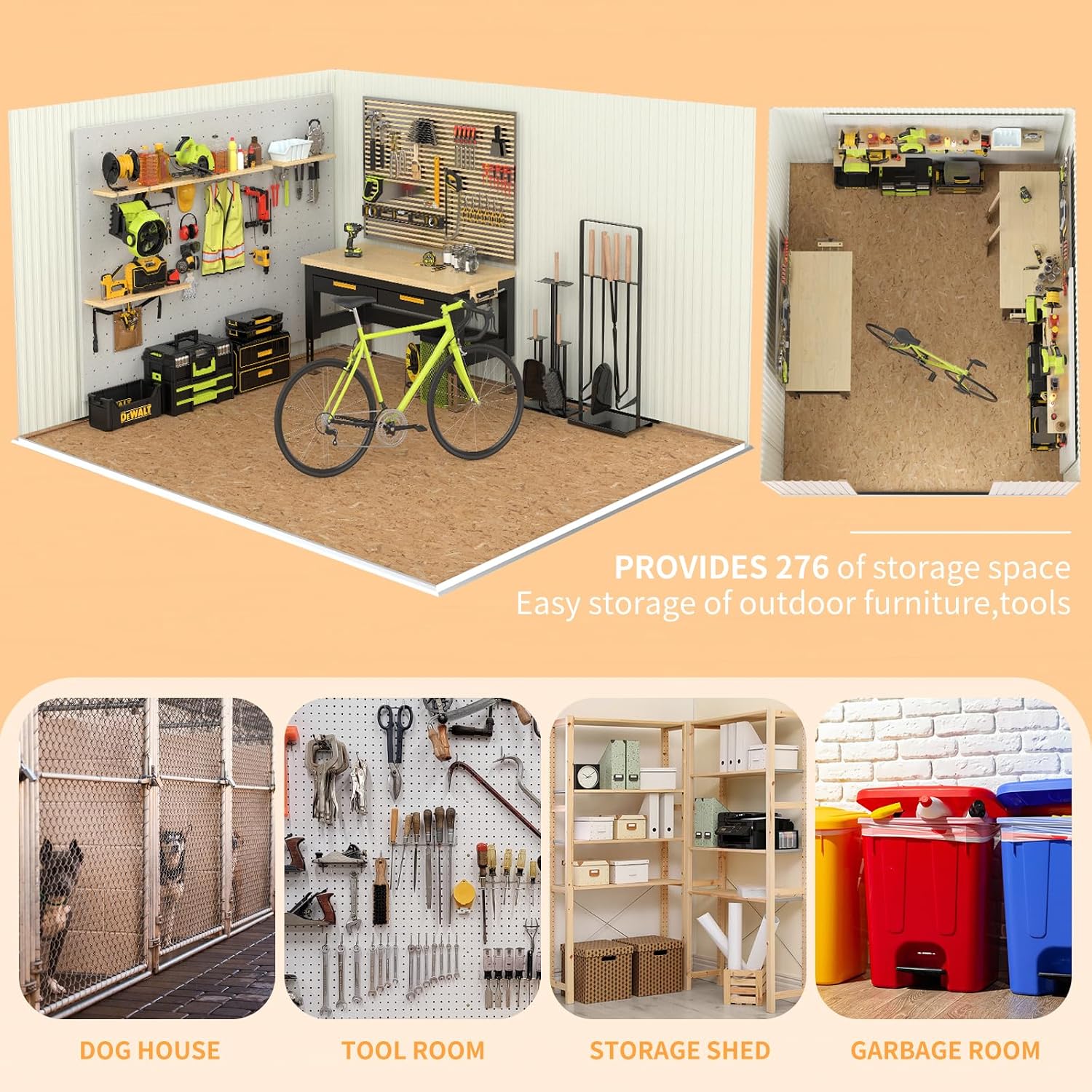 Outdoor Storage Shed 10x8 FT,Metal Tool Sheds,Waterproof Outside Storage Shed,Large Storage Building with Lockable Door