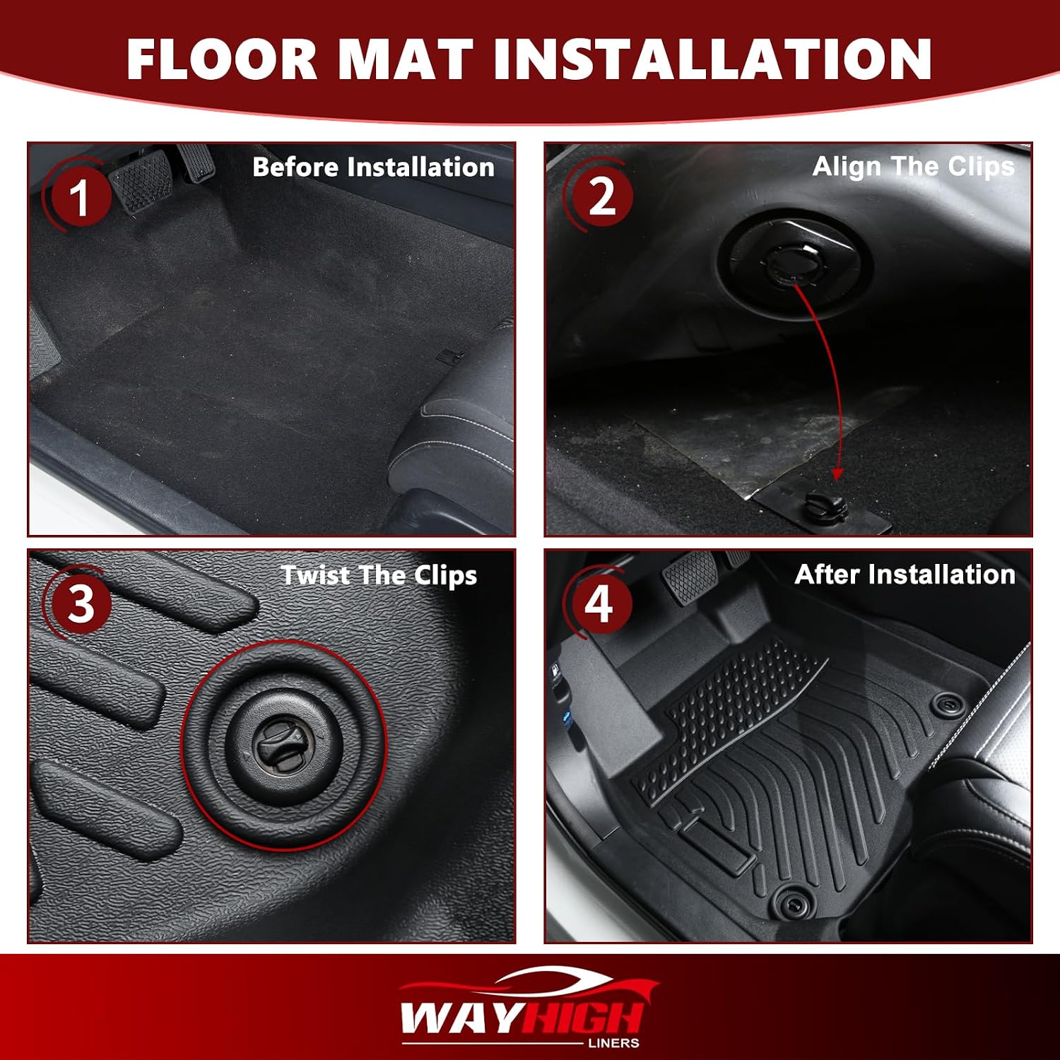 Wayhigh® Floor Mats & Cargo Liner for Volvo XC60 2018-2026 (for T5/T6, Not for Recharge/Hybrid/PHEV), All Weather TPE Car Mats Waterproof Heavy Duty Floor Liners Custom Fit for XC60 Accessories