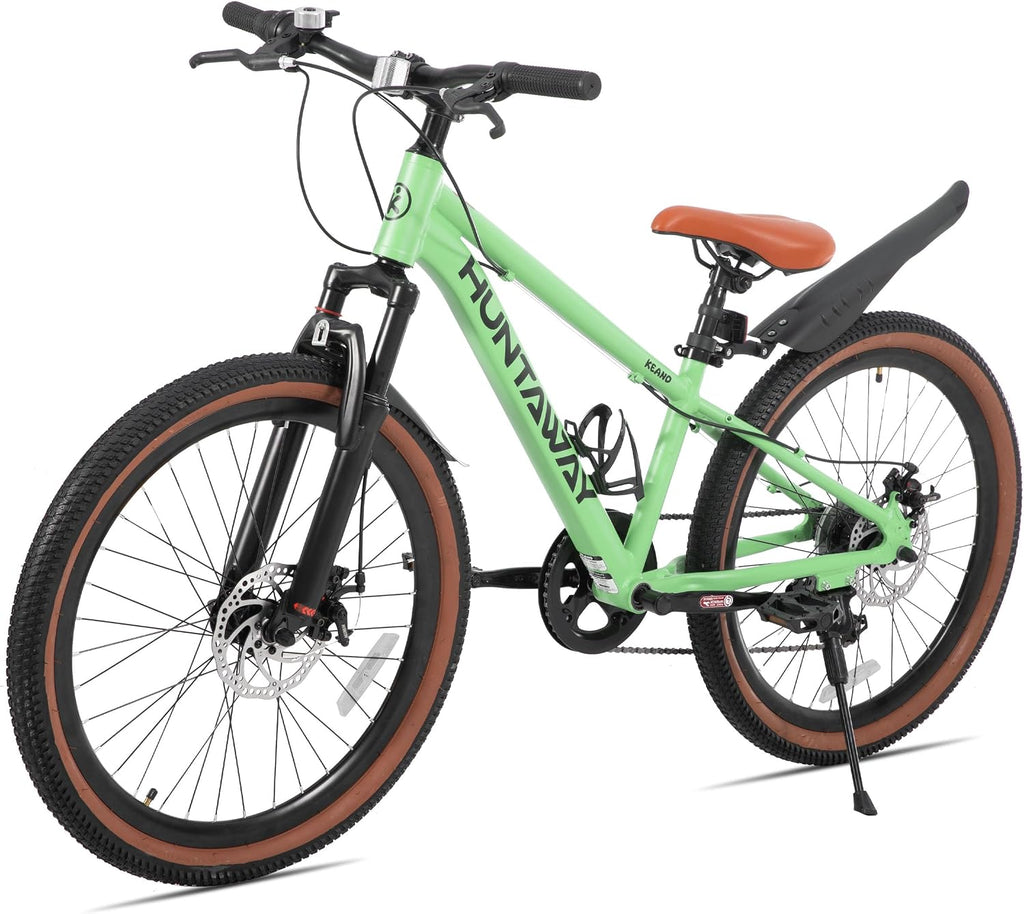 KEANO Huntaway 20 24 Inch Kids Bike for Boys & Girls Ages 7-12 Years Hardtail Mountain Bike for Kids with Aluminum Frame and 7-Speed Drivetrain Children Bicycle