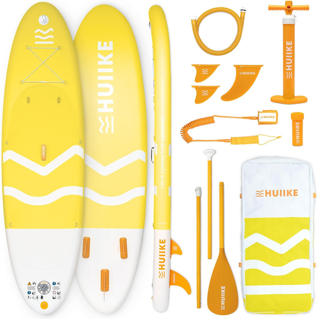 HUIIKE Inflatable Paddle Board for Adults with Accessories Included, Oar, Fins, Pump. Stand Up Paddleboard Great Stability and Resistance. 10' x 33' x 5.9', Maximum Load 286 lb