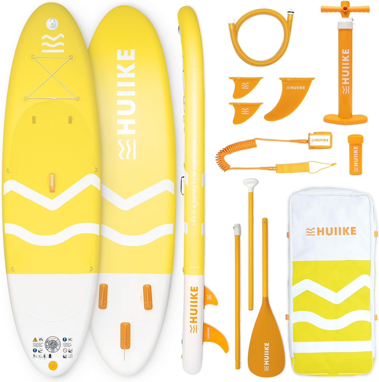 HUIIKE Inflatable Paddle Board for Adults with Accessories Included, Oar, Fins, Pump. Stand Up Paddleboard Great Stability and Resistance. 10' x 33' x 5.9', Maximum Load 286 lb
