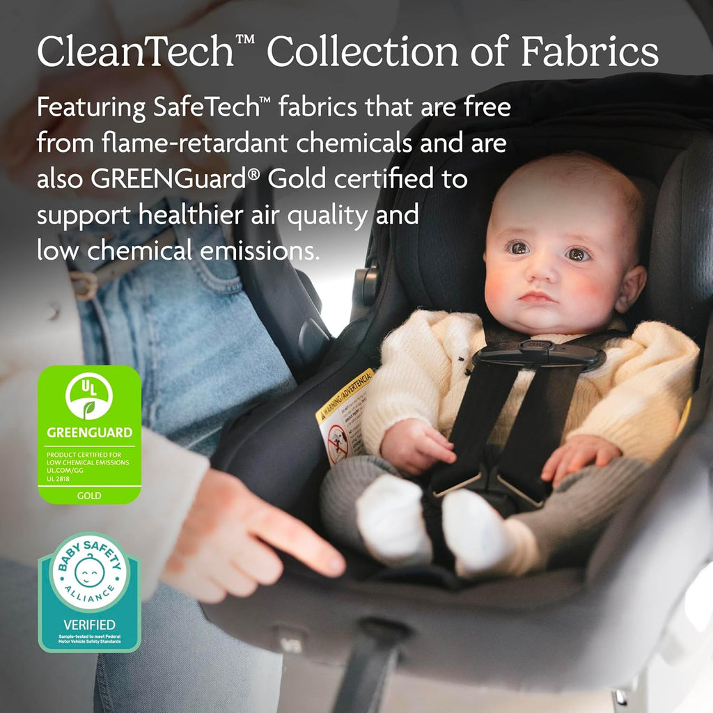 UPPAbaby Mesa V3 Infant Car Seat - Easy Installation + SmartSecure Technology - Attaches to Stroller | Base + Infant Insert Included - Evelyn (Meadow Green)
