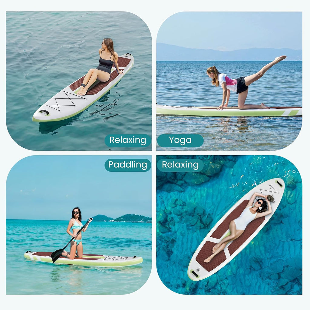 NEWBULIG 33' Inflatable Paddle Board SUP, Stand Up Paddle Board Blow Up with 3 Carry Handles, Non-Slip Deck Pad, Complete Kit with Pump, Leash & Backpack for Beginners/Adults