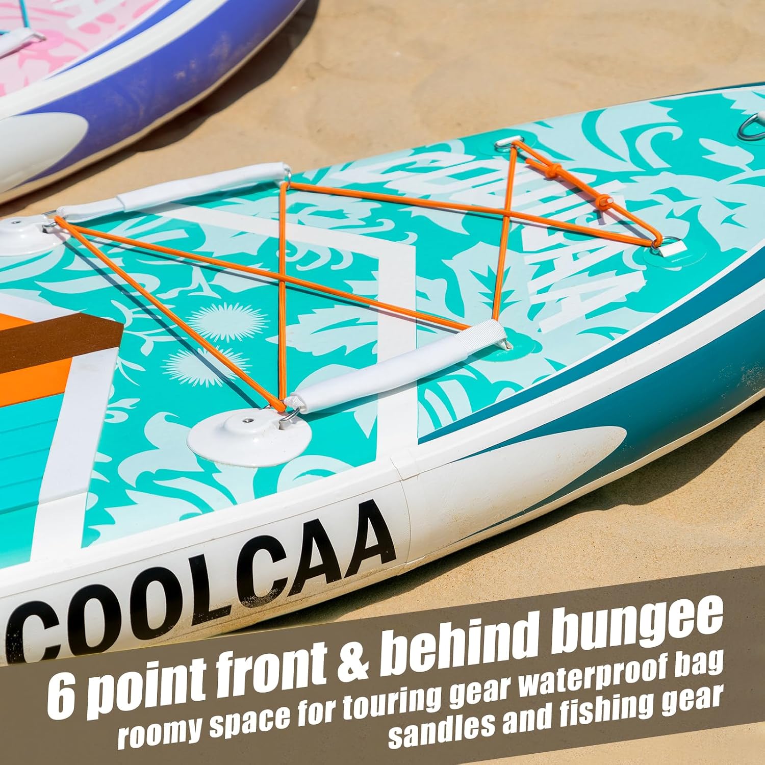 COOLCAA Dolphin Inflatable Paddle Board, Extra Wide & Stable SUP for Family and Beginners, Versatile for Water Activities, with Complete Accessories & Backpack