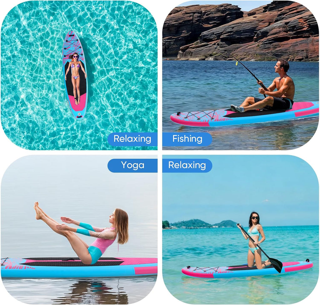 DUMOS Inflatable Stand Up Paddle Board, 10.5'×33'' Paddle Boards with Non-Slip Deck, Durable Advanced Material and Complete SUP Accessories for All Skill Levels